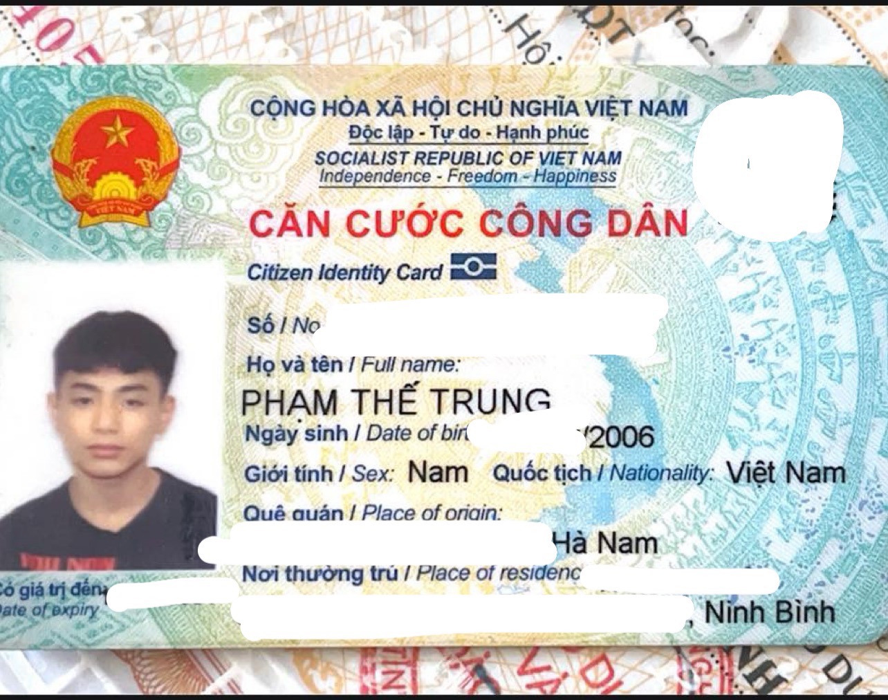 🆘 Tìm ví giấy tờ Phạm Thế Trung rơi Tây Mỗ, Hà Nội